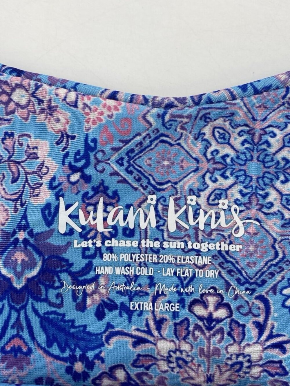 Kulani Kinis Women's XL Blue Floral Bikini Bottoms Cheeky - Picture 3 of 8